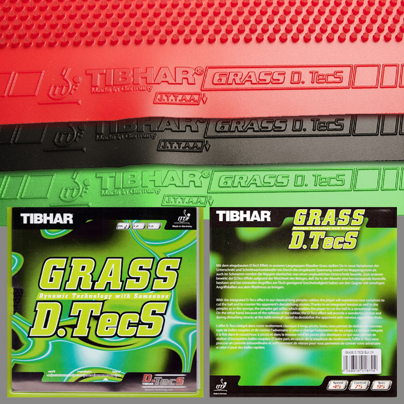 Table Tennis Association - TIBHAR Grass D.TecS Gomma per Racchetta