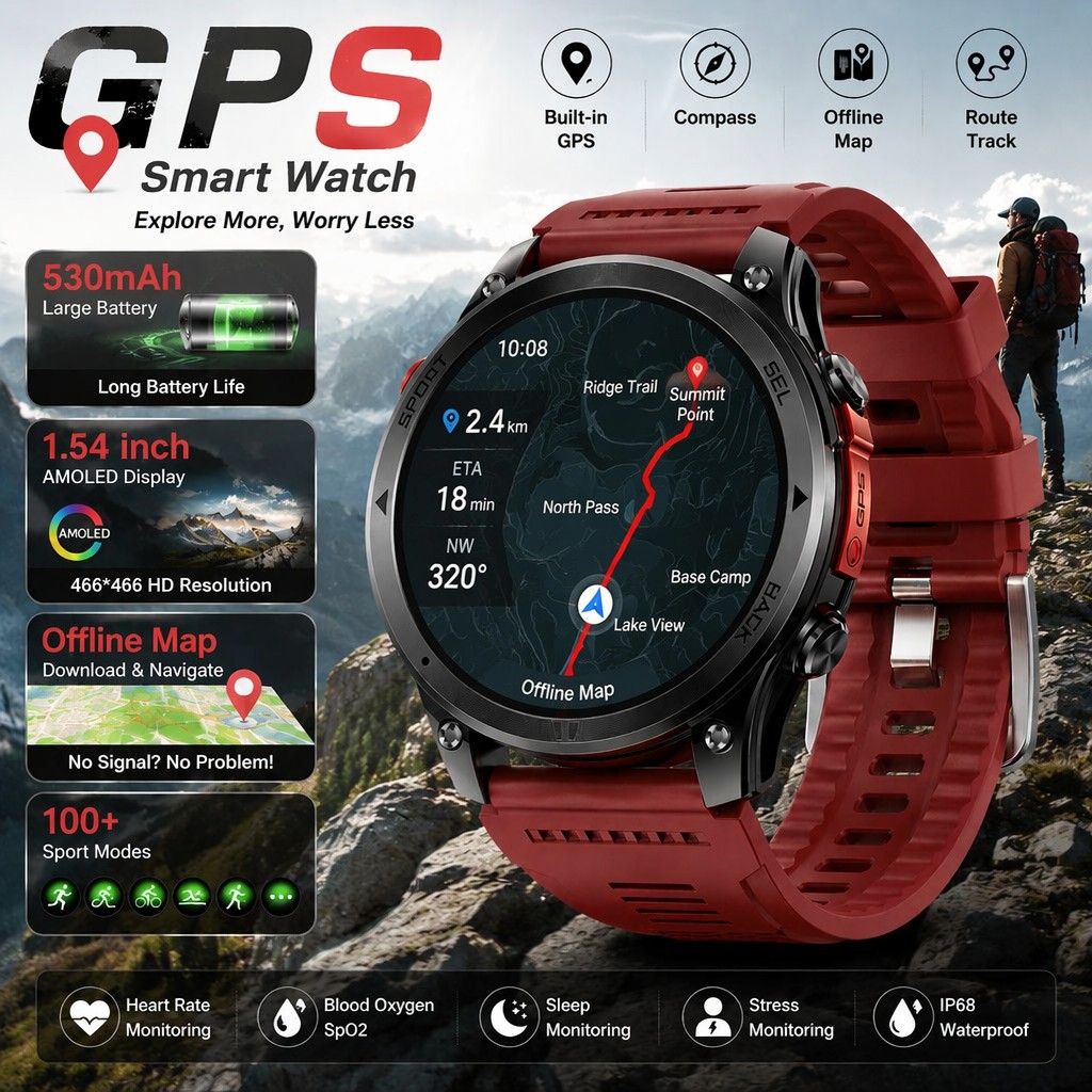 Table Tennis World - LIGE Nuovo Smartwatch GPS con Tracciamento